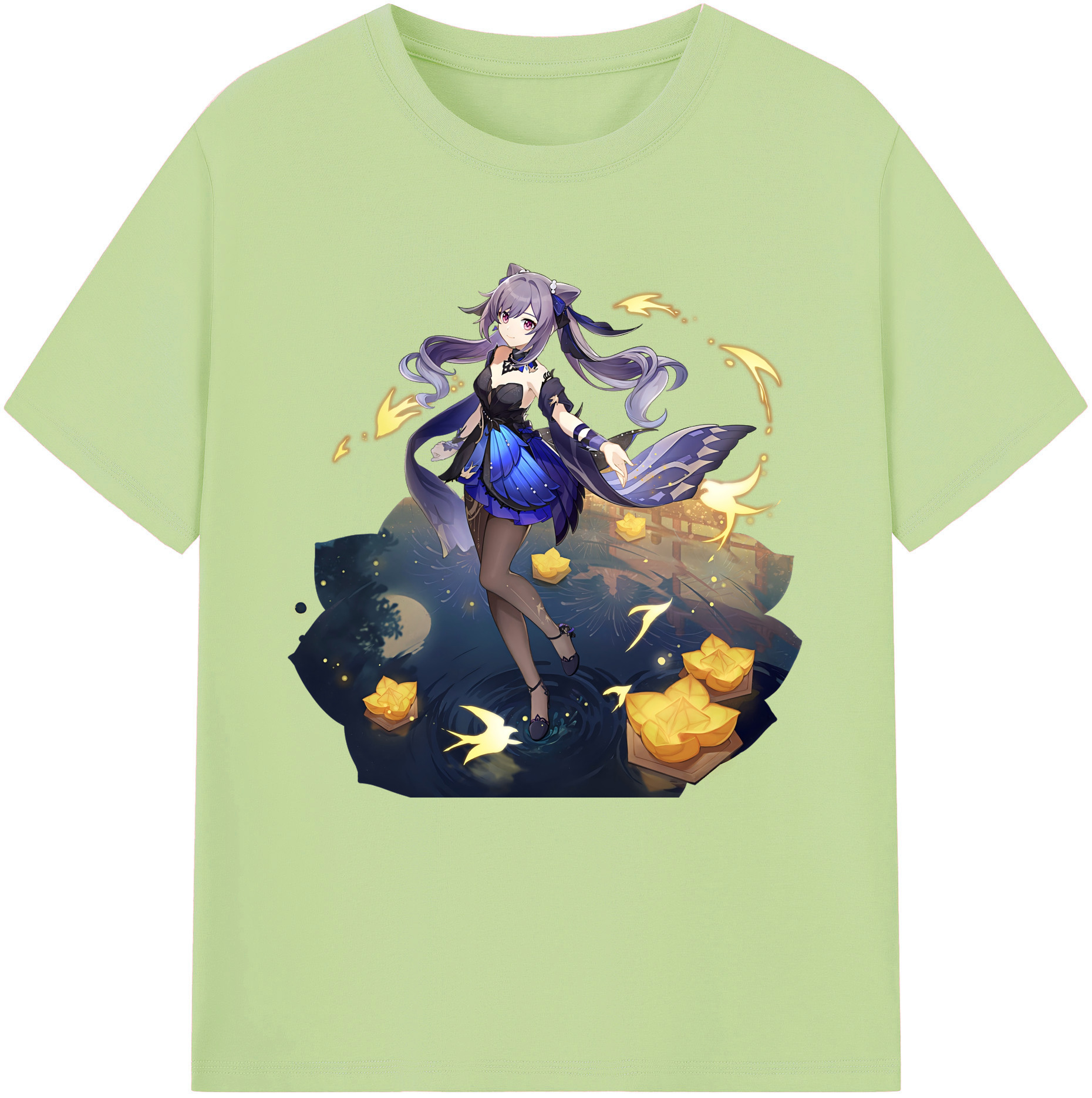 げんし神 刻晴 こくせい genshin Kokusei 綿100％半袖Tシャツ（フロントプリント）